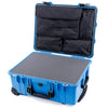 Pelican 1560 Case, Blue with Black Handles & Latches Pick & Pluck Foam with Computer Pouch ColorCase 015600-0201-120-110