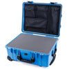 Pelican 1560 Case, Blue with Black Handles & Latches Pick & Pluck Foam with Mesh Lid Organizer ColorCase 015600-0101-120-110