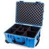 Pelican 1560 Case, Blue with Black Handles & Latches TrekPak Divider System with Convolute Lid Foam ColorCase 015600-0020-120-110