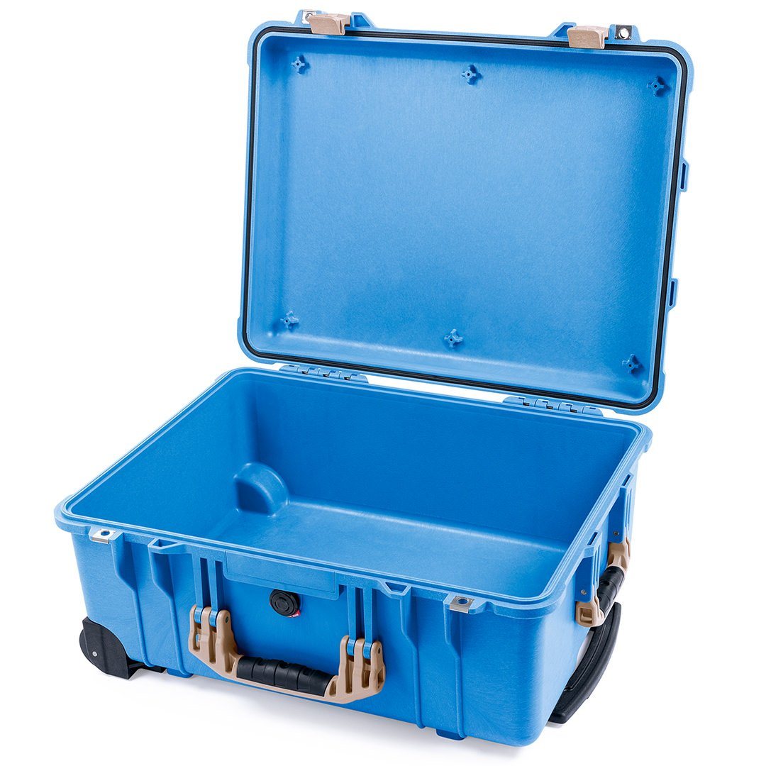 Pelican 1560 Case, Blue with Desert Tan Handles &amp; Latches None (Case Only) ColorCase 015600-0000-120-310