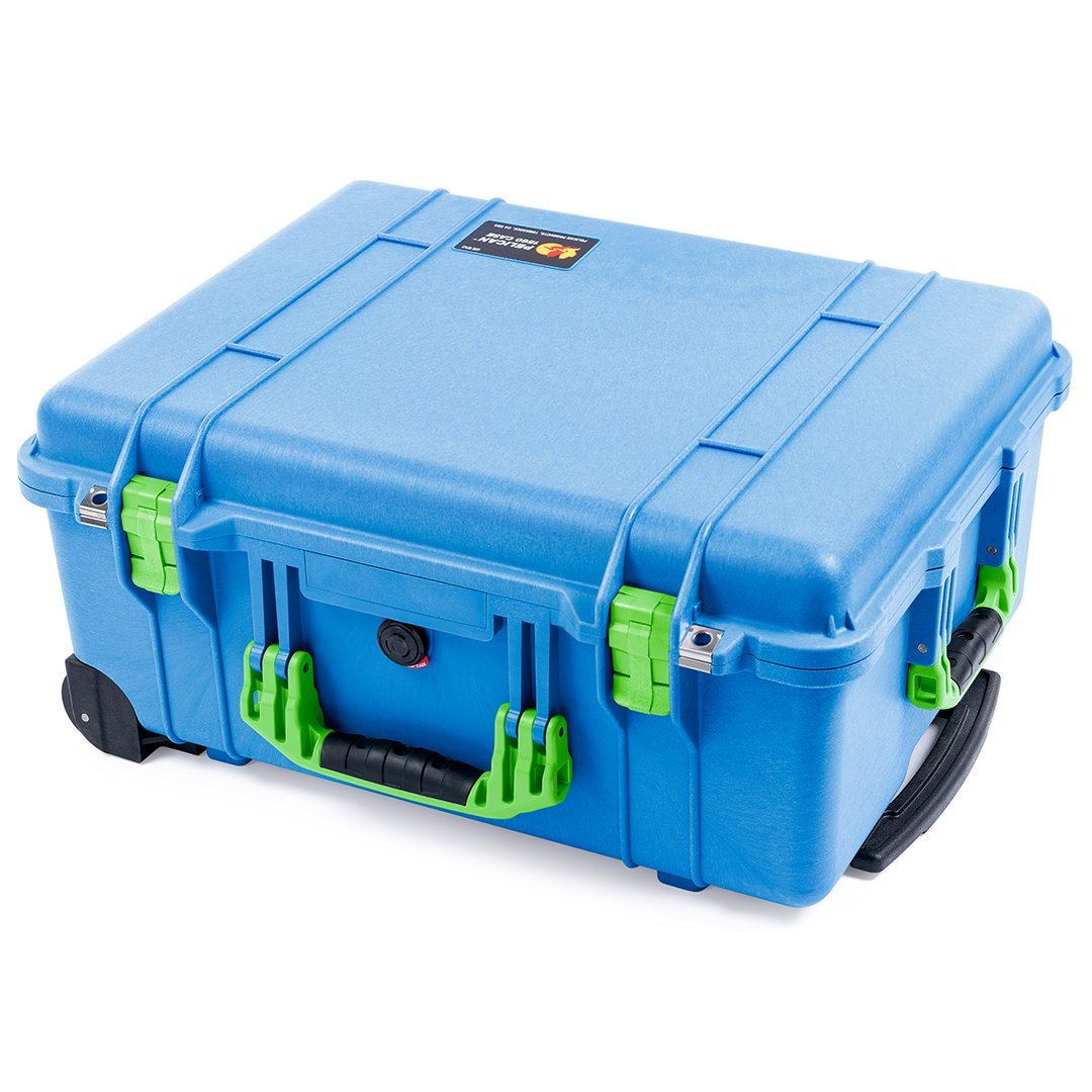 Pelican 1560 Case, Blue with Lime Green Handles &amp; Latches ColorCase 