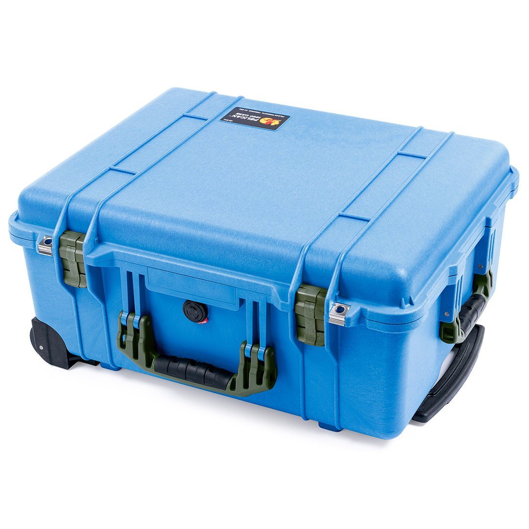Pelican 1560 Case, Blue with OD Green Handles & Latches ColorCase 