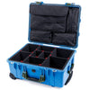 Pelican 1560 Case, Blue with OD Green Handles & Latches TrekPak Divider System with Computer Pouch ColorCase 015600-0220-120-130