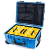 Pelican 1560 Case, Blue with OD Green Handles & Latches Yellow Padded Microfiber Dividers with Mesh Lid Organizer ColorCase 015600-0110-120-130