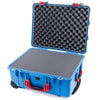 Pelican 1560 Case, Blue with Red Handles & Latches Pick & Pluck Foam with Convolute Lid Foam ColorCase 015600-0001-120-320