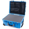 Pelican 1560 Case, Blue with Silver Handles & Latches Pick & Pluck Foam with Mesh Lid Organizer ColorCase 015600-0101-120-180