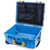 Pelican 1560 Case, Blue with Yellow Handles & Latches Mesh Lid Organizer Only ColorCase 015600-0100-120-240