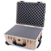 Pelican 1560 Case, Desert Tan with Black Handles & Latches Pick & Pluck Foam with Convolute Lid Foam ColorCase 015600-0001-310-110