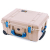 Pelican 1560 Case, Desert Tan with Blue Handles & Latches ColorCase