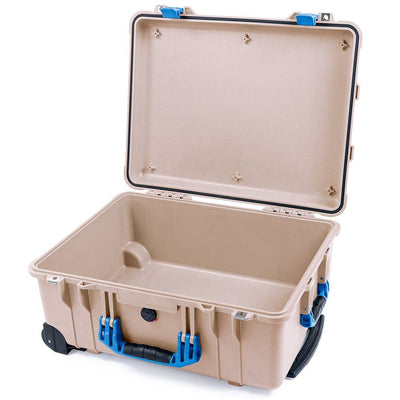 Pelican 1560 Case, Desert Tan with Blue Handles & Latches None (Case Only) ColorCase 015600-0000-310-120