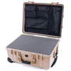 Pelican 1560 Case, Desert Tan Pick & Pluck Foam with Mesh Lid Organizer ColorCase 015600-0101-310-310