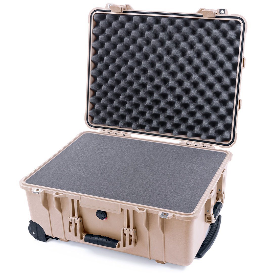 Pelican 1560 Case, Desert Tan Pick &amp; Pluck Foam with Convolute Lid Foam ColorCase 015600-0001-310-310