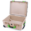 Pelican 1560 Case, Desert Tan with Lime Green Handles & Latches None (Case Only) ColorCase 015600-0000-310-300