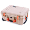 Pelican 1560 Case, Desert Tan with Orange Handles & Latches ColorCase