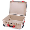 Pelican 1560 Case, Desert Tan with Red Handles & Latches None (Case Only) ColorCase 015600-0000-310-320