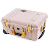 Pelican 1560 Case, Desert Tan with Yellow Handles & Latches ColorCase