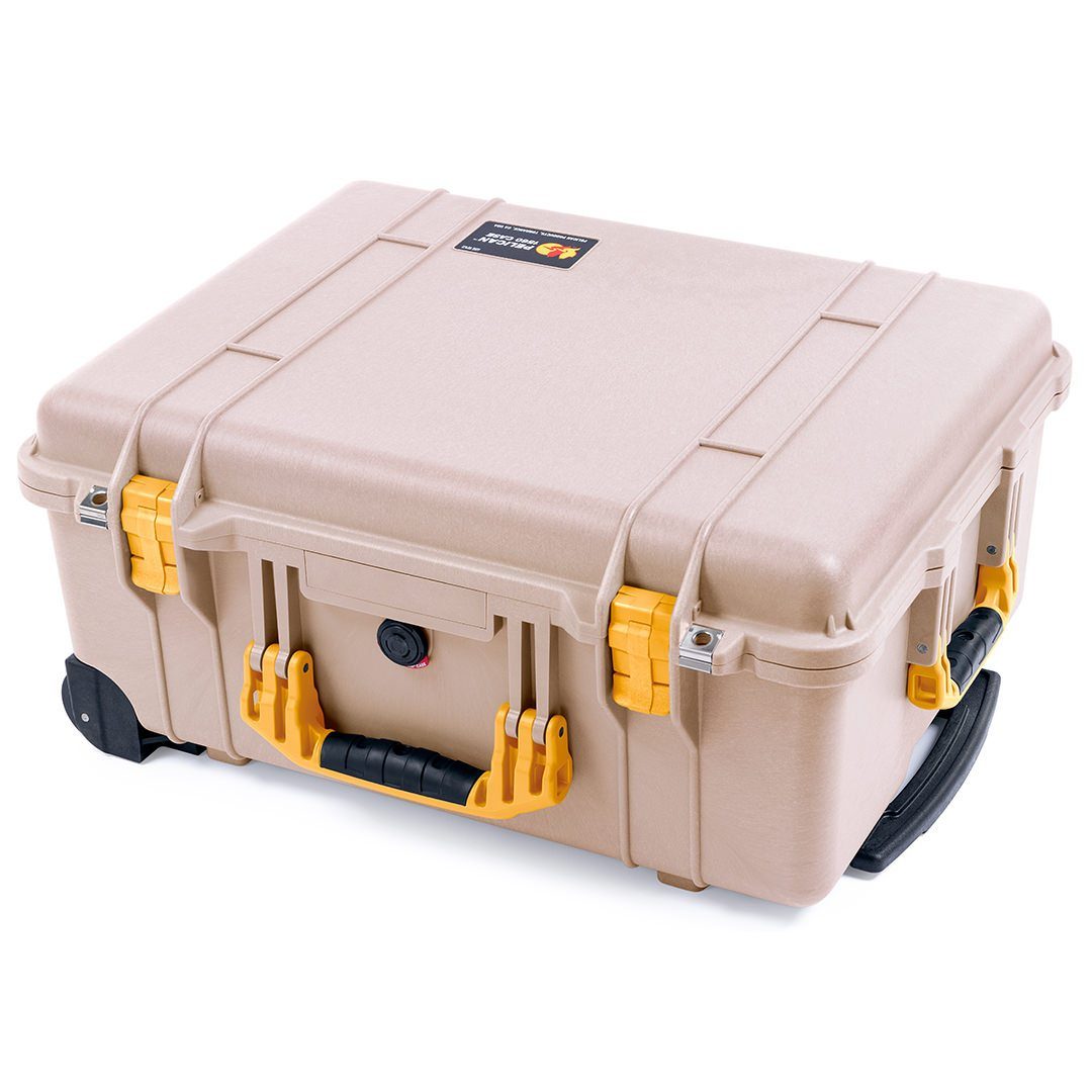 Pelican 1560 Case, Desert Tan with Yellow Handles & Latches ColorCase 