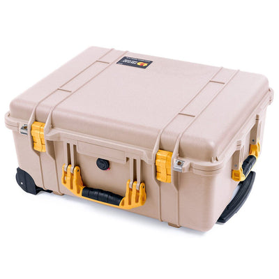Pelican 1560 Case, Desert Tan with Yellow Handles & Latches ColorCase