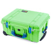 Pelican 1560 Case, Lime Green with Blue Handles & Latches ColorCase