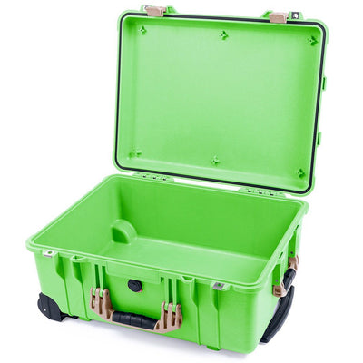 Pelican 1560 Case, Lime Green with Desert Tan Handles & Latches None (Case Only) ColorCase 015600-0000-310-130