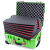 Pelican 1560 Case, Lime Green with Desert Tan Handles & Latches Custom Tool Kit (6 Foam Inserts with Convolute Lid Foam) ColorCase 015600-0060-310-130