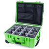 Pelican 1560 Case, Lime Green Gray Padded Microfiber Dividers with Mesh Lid Organizer ColorCase 015600-0170-300-300