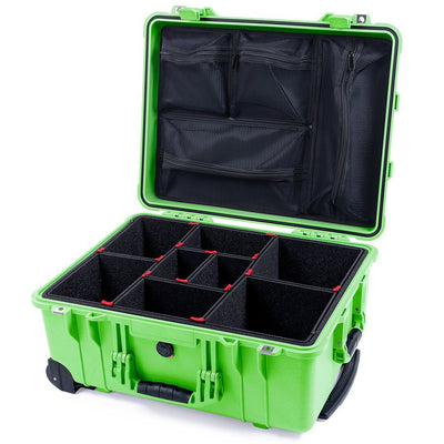 Pelican 1560 Case, Lime Green TrekPak Divider System with Mesh Lid Organizer ColorCase 015600-0120-300-300