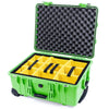 Pelican 1560 Case, Lime Green Yellow Padded Microfiber Dividers with Convolute Lid Foam ColorCase 015600-0010-300-300