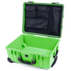 Pelican 1560 Case, Lime Green with OD Green Handles & Latches Mesh Lid Organizer Only ColorCase 015600-0100-300-130