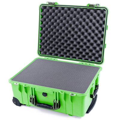Pelican 1560 Case, Lime Green with OD Green Handles & Latches Pick & Pluck Foam with Convolute Lid Foam ColorCase 015600-0001-300-130