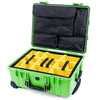 Pelican 1560 Case, Lime Green with OD Green Handles & Latches Yellow Padded Microfiber Dividers with Computer Pouch ColorCase 015600-0210-300-130