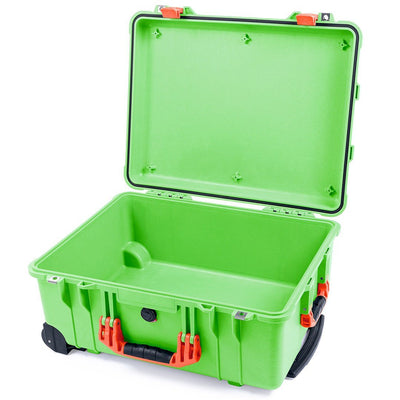 Pelican 1560 Case, Lime Green with Orange Handles & Latches None (Case Only) ColorCase 015600-0000-300-150