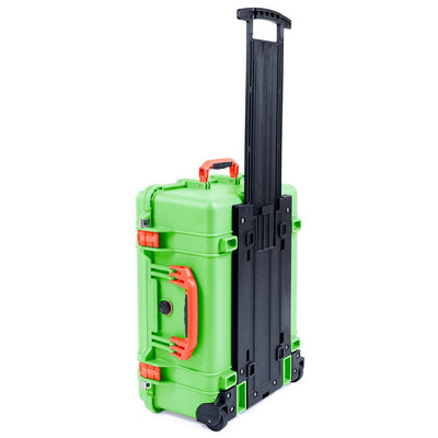 Pelican 1560 Case, Lime Green with Orange Handles & Latches ColorCase