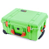 Pelican 1560 Case, Lime Green with Orange Handles & Latches ColorCase