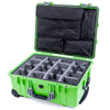 Pelican 1560 Case, Lime Green with Silver Handles & Latches Gray Padded Microfiber Dividers with Computer Pouch ColorCase 015600-0270-300-180
