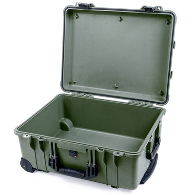 Pelican 1560 Case, OD Green with Black Handles & Latches None (Case Only) ColorCase 015600-0000-130-110