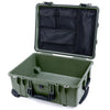 Pelican 1560 Case, OD Green with Black Handles & Latches Mesh Lid Organizer Only ColorCase 015600-0100-130-110