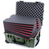 Pelican 1560 Case, OD Green with Black Handles & Latches Custom Tool Kit (6 Foam Inserts with Convolute Lid Foam) ColorCase 015600-0060-130-110