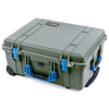 Pelican 1560 Case, OD Green with Blue Handles & Latches ColorCase