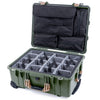 Pelican 1560 Case, OD Green with Desert Tan Handles & Latches Gray Padded Microfiber Dividers with Computer Pouch ColorCase 015600-0270-130-310