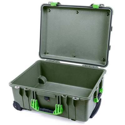 Pelican 1560 Case, OD Green with Lime Green Handles & Latches None (Case Only) ColorCase 015600-0000-130-300