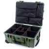 Pelican 1560 Case, OD Green TrekPak Divider System with Computer Pouch ColorCase 015600-0220-130-130