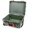 Pelican 1560 Case, OD Green with Orange Handles & Latches None (Case Only) ColorCase 015600-0000-130-150