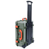 Pelican 1560 Case, OD Green with Orange Handles & Latches ColorCase