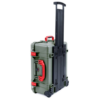 Pelican 1560 Case, OD Green with Red Handles & Latches ColorCase