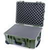 Pelican 1560 Case, OD Green with Silver Handles & Latches Pick & Pluck Foam with Convolute Lid Foam ColorCase 015600-0001-130-180