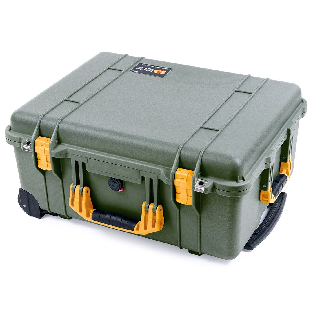 Pelican 1560 Case, OD Green with Yellow Handles & Latches ColorCase 