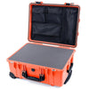 Pelican 1560 Case, Orange with Black Handles & Latches Pick & Pluck Foam with Mesh Lid Organizer ColorCase 015600-0101-150-110