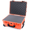 Pelican 1560 Case, Orange with Black Handles & Latches Pick & Pluck Foam with Convolute Lid Foam ColorCase 015600-0001-150-110