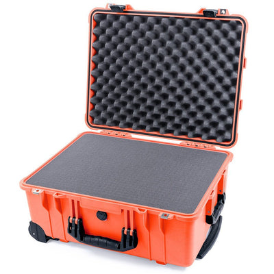 Pelican 1560 Case, Orange with Black Handles & Latches Pick & Pluck Foam with Convolute Lid Foam ColorCase 015600-0001-150-110